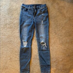 Lucky Brand Ripped Blue Skinny Jeans